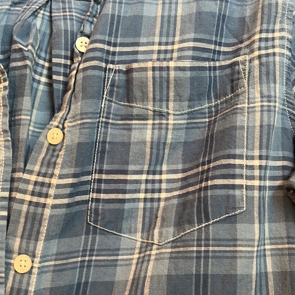🟢 Lauren Ralph Lauren Blue White Plaid Button Down Shirt S - Picture 5 of 7